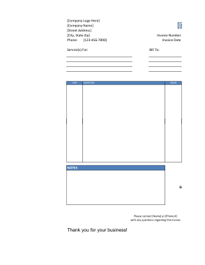 service invoice template Excel Template