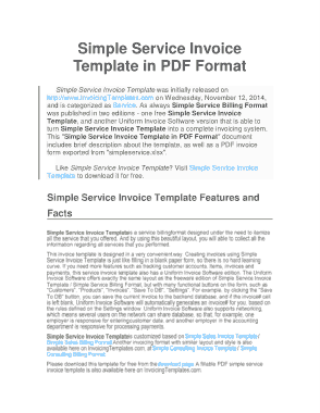 Simple service invoice Sample Template