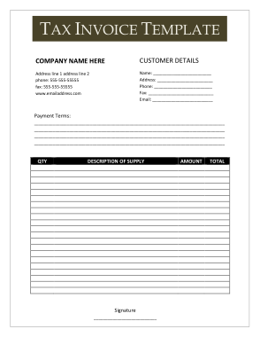 Download Tax INvoice Template