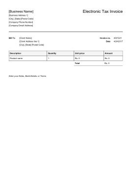 Electronic Tax Invoice Template