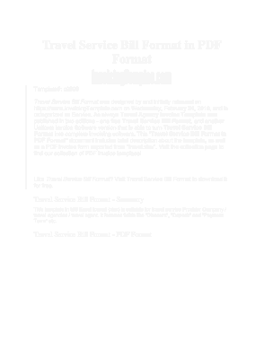 Free Download PDF Books, Travel Bill Invoice Template