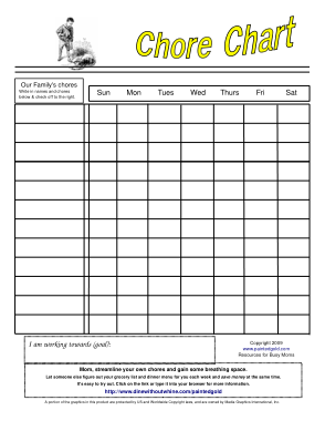 Blank Chore Chart Sample Template