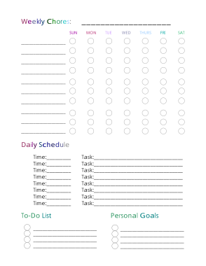 Free Download PDF Books, Childrens Chore Chart Template