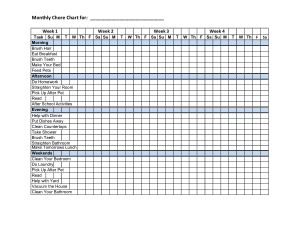Monthly Chore Chart Free Template