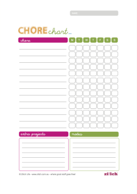 Online Chore Chart Template