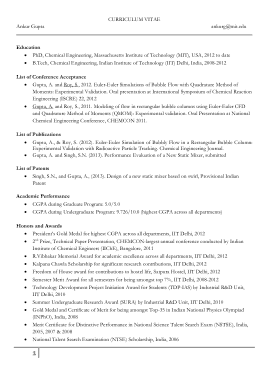 Chemical Engineering CV Template