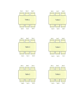 Square Wedding Seating Chart Template