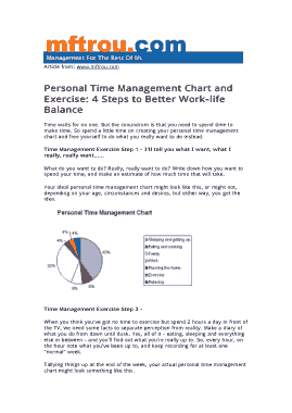 Personal Time Management Chart Template