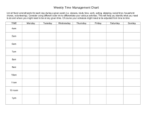 Weekly Time Management Chart Sample Template