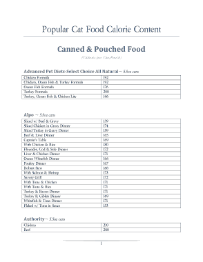 Free Download PDF Books, Sample Food Calorie Chart Template