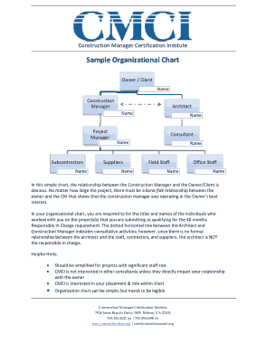 Free Download PDF Books, CMCI Project Organization Chart for Construction Template