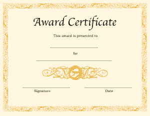 Blank Award Certificate Template
