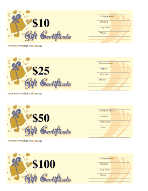 Blank Gift Certificate Template