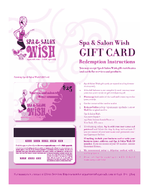 Spa and Salon Wish Gift Certificate Template