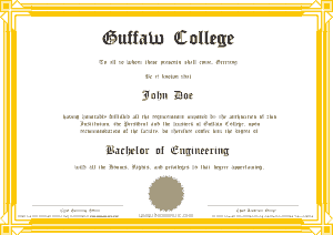 Bachelor of Engineering Educational Certificate Template