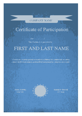 Certificate of Participation Sample Template