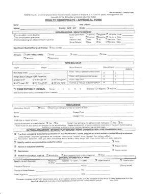 Health Certificate Appraisal Form Template