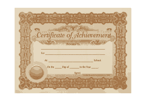 Printable Certificate of Achievement Template