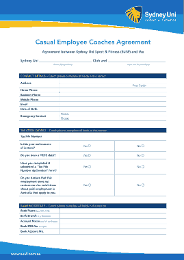 Casual Employee Coach Contract Agreement Template