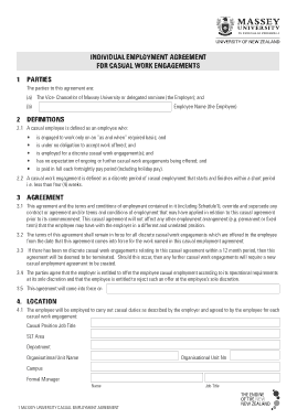 Individual Casual Employment Agreement Template