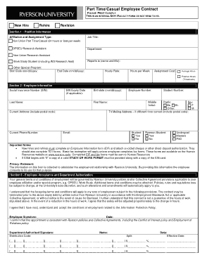 Part Time Casual Employee Contract Agreement Template