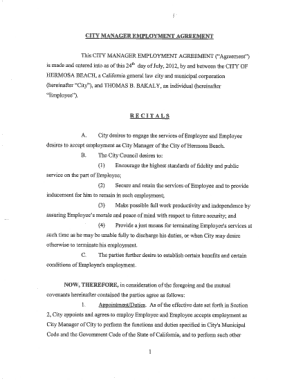 City Manager Employment Agreement Template