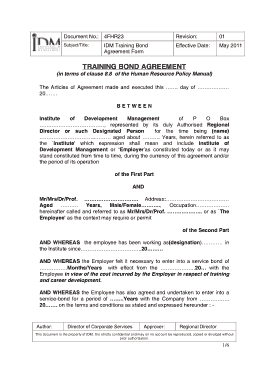 Free Download PDF Books, Employment Bond Agreement Letter Template