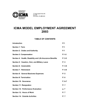 ICMA Model Employment Agreement Template
