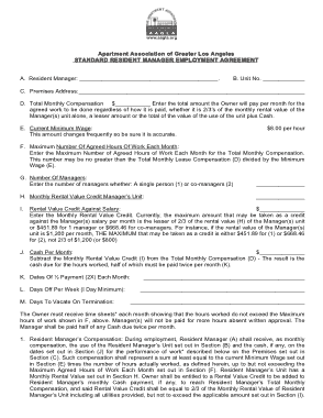 Resident Manager Employment Agreement Template