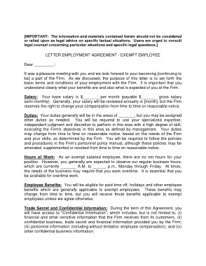 Employment Contract Agreement Letter Template