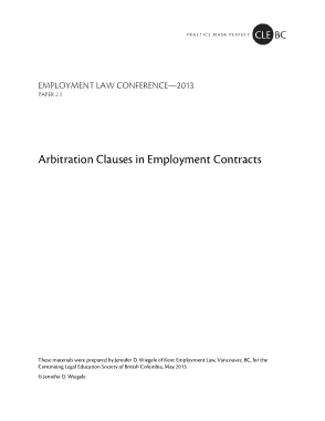 Arbitration Clauses In Employment Contract Agreement Template