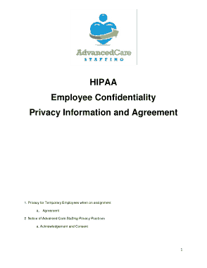 Employee Confidentiality Privacy Agreement Template