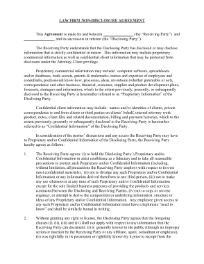 Law Firm Employment Confidentiality Agreement Template