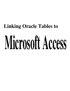 Linking Oracle Tables To Microsoft Access