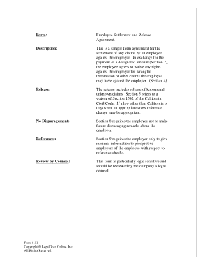 Sample Employment Release Agreement Template