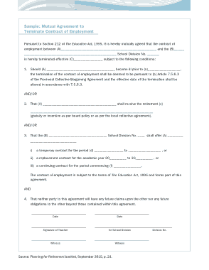 Employment Mutual Separation Agreement Template