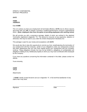 Employment Separation Agreement Sample Template