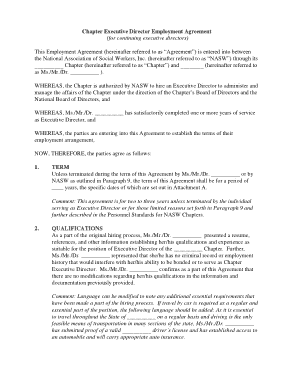 Chapter Executive Director Employment Agreement Template