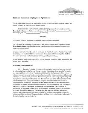 Free Download PDF Books, Detailed Executive Employment Agreement Template