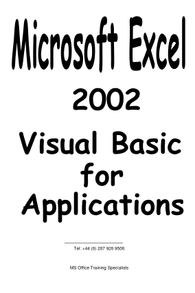 Free Download PDF Books, Microsoft Excel 2002 Vba, Excel Formulas Tutorial