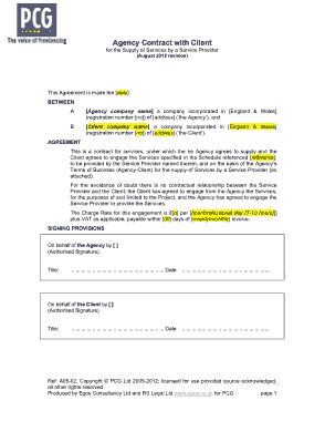 Agency Contract with Client Agreement Template