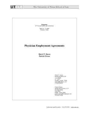 Sample Physician Employment Agreement Template