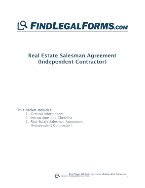Real Estate Salesperson Employment Agreement Template