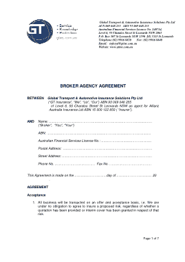 Free Download PDF Books, Business Broker Agency Agreement Template