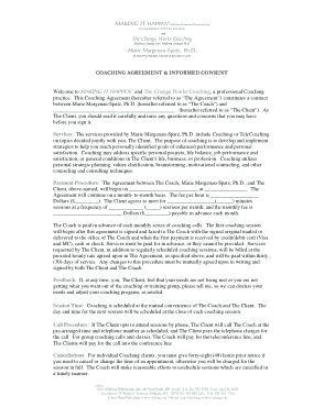 Coaching Agreement Informed Consent Form Template