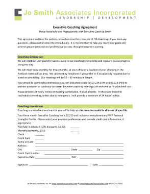 Executive Coaching Agreement 3Months Template