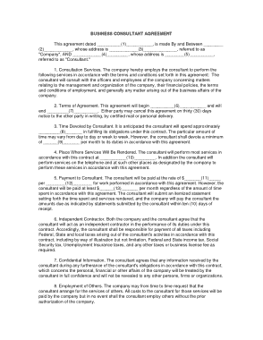 Business Consulting Agreement Contract Template