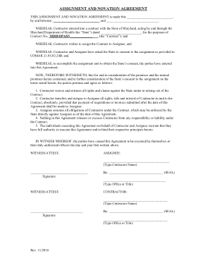 Assignment and Novation Agreement Template
