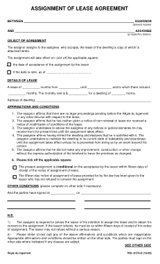 Sample Assignment For Lease Agreement Template