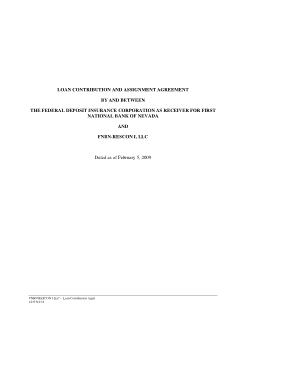 Sample Loan Contribution And Assignment Agreement Template